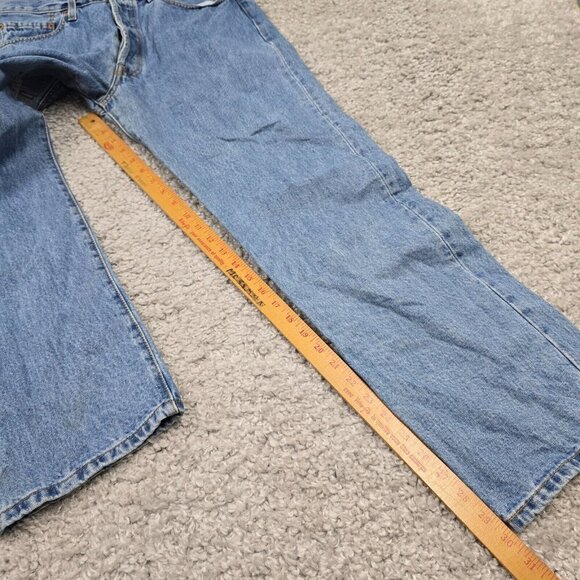 Levi’s 501 Jeans Mens 34x30 Light Wash Button Fly Vintage Y2K Straight Denim - Picture 14 of 16
